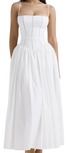 Image of Women's Casual Bohemian Floral Printed Strapless Backless Beach Party A-Line Flowy Long Maxi Dress Summer