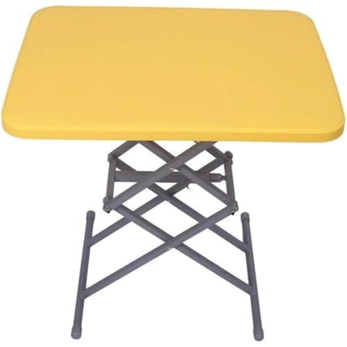 aelah スタンディングデスク 卓上 昇降デスク 小さめ ?量 高さ調整可能 折りたたみ収納 組み立て不要 昇降式 座位・立位両用 スタンディングデスク PE板+鋼管製で、長持ちします 昇降デスク (イエロー)