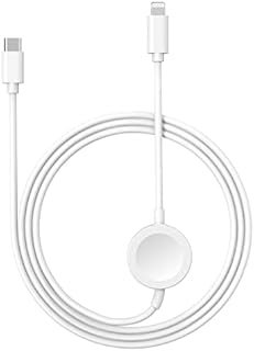 MarchPower 2 in 1 Watch Charger for Apple Watch Charger, 1.2M Magnetic Portable iWatch Charger Fast Magnetic Charging Cable Compatible with Apple Watch SE/8/7/6/5/4/3/2/1 & iPhone 14/13/12/11/Pro/XR