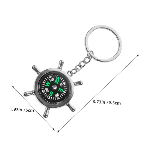 Brújula mini metálica portátil con llavero Baluue miniatura 7