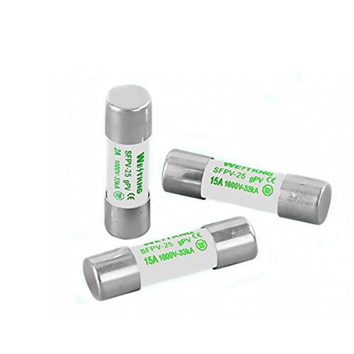 Mgtcar 100 Fusibles Solares Fotovoltaicos 1000 V Cc 10 38 Mm 1a 3a 5a 10a 15a 20a 25a 30a Para Protección Del Sistema De Energía Fotovoltaica Fusión De Plata Pura Color: 3a, Tamaño: 100 Piezas Mgtcar 100 Fusibles Solares Fotovoltaicos 1000 V Cc 10 38 Mm 1a 3a 5a 10a 15a 20a 25a 30a Para Protección Del Sistema De Energía Fotovoltaica Fusión De Plata Pura Color: 3a, Tamaño: 100 Piezas