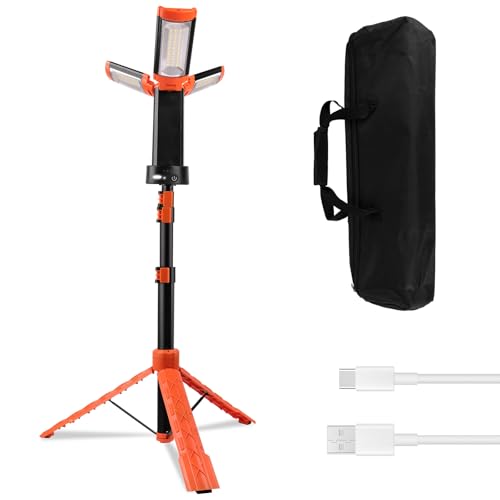 T-SUN Proiettore LED Ricaricabile con Treppiede, 9000mAh, 5 Modalità