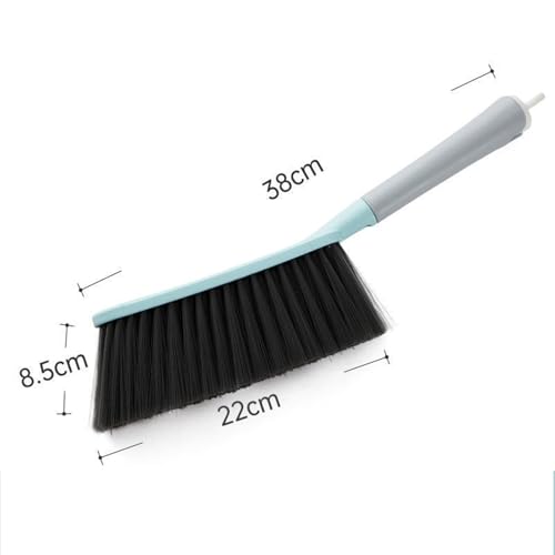 Image of Hand Broom with Long Handle, Soft Bristle Cleaning Brush, Multi-Purpose Duster for Bed, Car, Sofa, Furniture, Clothes, Carpet (Blue)