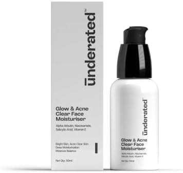 UNDERATED Glow And Acne Clear Face Moisturiser Cream Powered With Salicylic Acid And Vitamin E Helps To Reduce Pimples And Glow To Face | 50gm