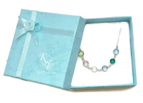 Birthstone Necklace For Mom Mothers Necklace With Birthstones Grandma Necklace Sterling Silver Birthstone Necklace Mothers Day Gifts Grandma Gifts For Her #TOP3