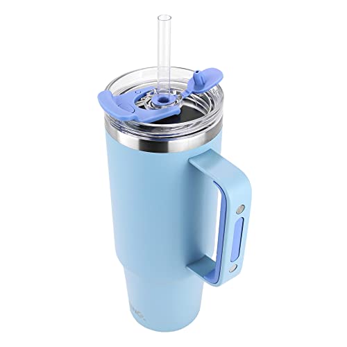 Drinco 40Oz 30 Oz Tumbler With Handle, Straw Lid, Insulated Stainless Steel Travel Mug Water Bottle Ice Coffee Cup For Cold And Hot, Bigsur (30Oz, Sky Blue) #TOP2