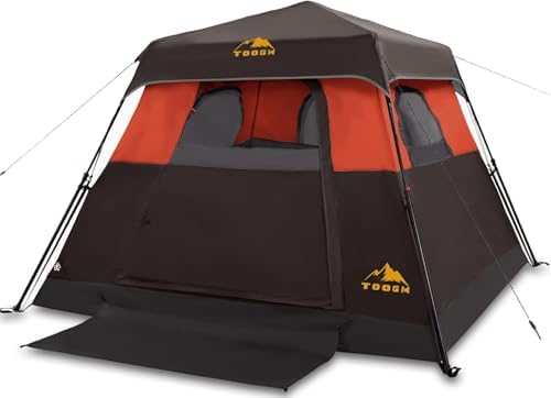 3/4 Person Camping Tent with 1 Door, 4 Windows, and Upgraded Vent...
