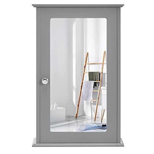 Multigot Bathroom Mirror Cabinet, Wall-Mounted Wooden Storag