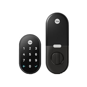 Google Nest x Yale Lock – Tamper Proof Smart Lock for Keyless Entry – Keypad Deadbolt Lock for Front Door – Black Suede