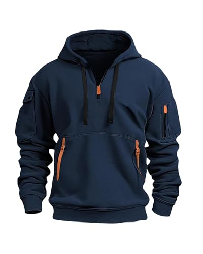 Tactical Hoodies For Men Quater Zip Up Pullover Sweatshirt Casual Workout Mens Hoodies with Pockets2