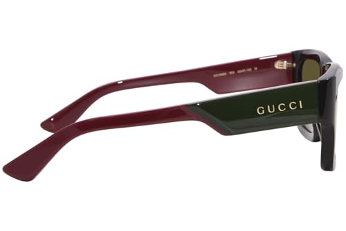 Gucci GG1668S 003 Sunglasses Men's Black/Red/Green Rectangle Shape 52mm3