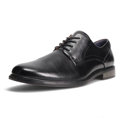 Gunnar and Troy Thorsson Oxford Mens Dress Shoes | PU Leather Classic Wingtip Oxford for Men | Cushioned Dual Density Footbed Tuxedo Shoes | Ironhide Black
