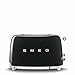 Produktbild Smeg, 2x2 TSF01BLEU -Toaster, 2 Schlitze für 2 Scheiben, 6 Vergoldungsniveaus, Heizfunktion, Abtau- und Bagel- Funktion, Sammelschublade, 950W, Schwarz