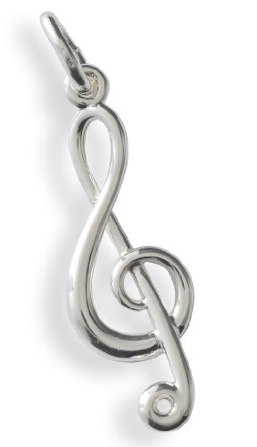Pendentif Clé de sol - Note de musique - Argent massif 925 rhodié - Bijou cadeau musique Cover