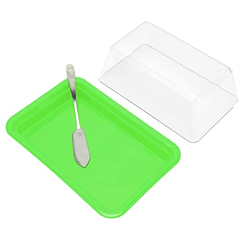 TIKATARER de Mantequilla con Tapa, de Mantequilla con Tapa Transparente y Cuchillo de Cuadrado Plástico de Plástico Recipiente de con para Encimera para Mesa de Comedor, Cocina, Restaurante