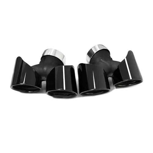 Quad 304 Stainless Steel Exhaust Tips Black Muffler Tip Compatible For Porsche 911 Carrera 991.2 NON-PSE 2017 2018 2019 TailTip Nozzle(Black)