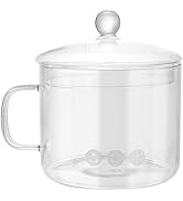Cabilock Vaso di vetro di cottura pentola di vetro con copertura resistente al calore pentola stu...