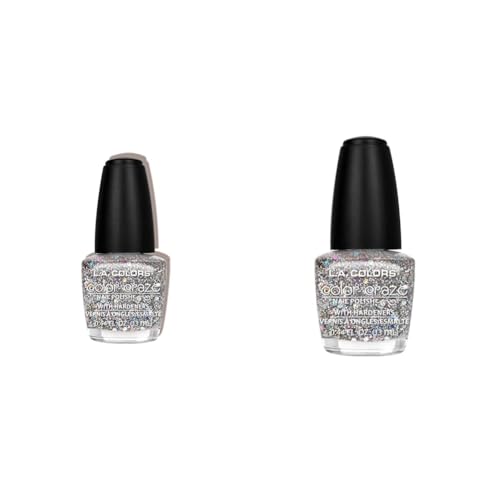 L.A. COLORS Color Craze Nail Polish Cocktail 0.44 fl. oz. and Glitter Bomb 0.44 Fl Oz Bundle