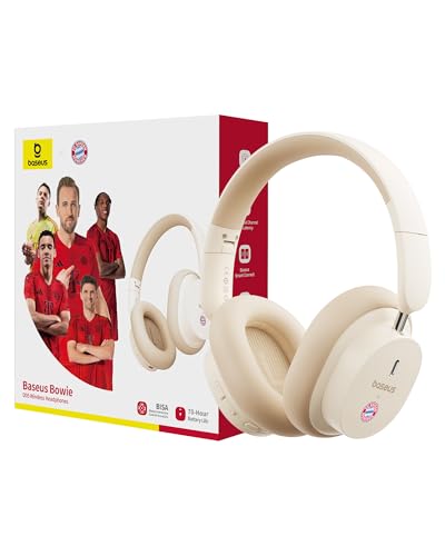 Baseus D05 Bluetooth Kopfhörer Over Ear über dem Ohr mit kraftvollem Bass, 50 Stunden Spielzeit, ENC-Anrufklarheit, Geräuschisolierung, bequemer Passform, leichtem, faltbarem Kopfhörer