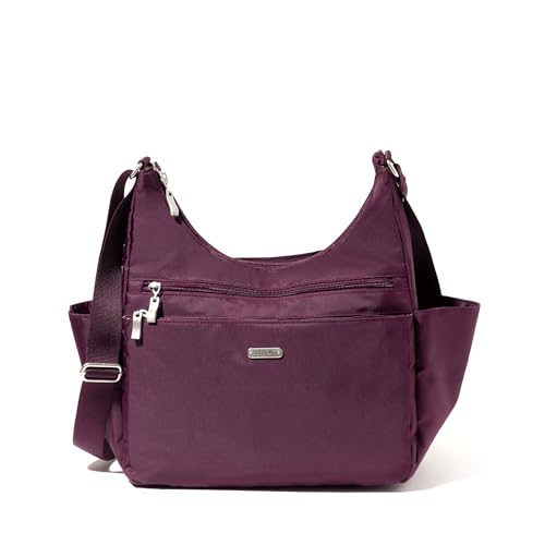 Baggallini Essential Hobo 11x9 Lightweight Travel Purse Handbag Crossbody Bag for Women Washable Nylon W/RFID Protection