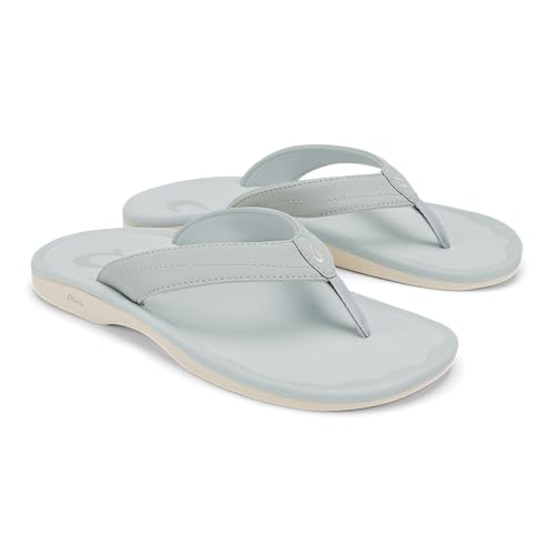 OluKai Ohana Women's Sandals, Water Resistant Flip Flops with Arch Support, Lightweight Comfort for Beach & Travel, Enhanced Traction for Wet Surfaces, Cloud Grey/Cloud Grey, 6 - image 9
