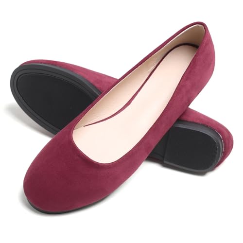 Image of Dear Time Women's Flats Comfortable Slip On Ballet Flats Soft Solid Casual Shoes