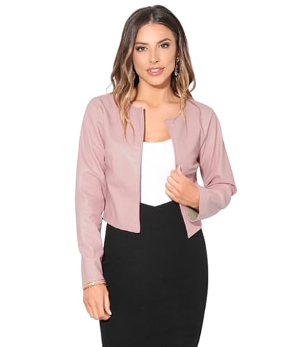 KRISP 4432 Jacket Cuir Synthétique,Rose,X-Large