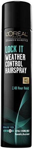 L'Oreal Advanced Hairstyle Lock It Weather Control Hair Spray Extra Strong Hold 8.25 oz (Pack of 4)