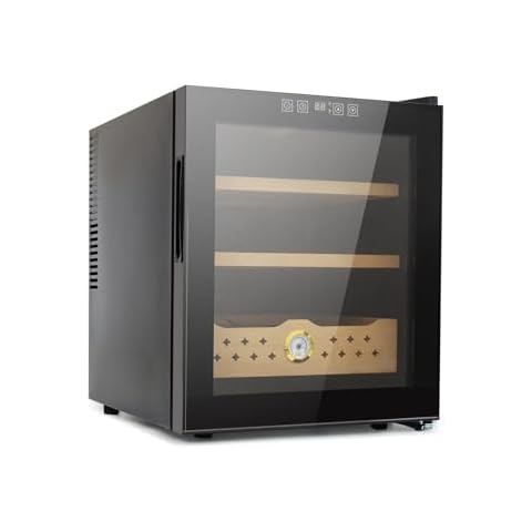 Upgraded 50L Cigar Humidors with 3-in-1 Cooling, Heating & Humidity Control, Electric Cooler Cigar Humidor for 300 Cigars, Cabinet Humidor with Spanish Cedar Wood Drawer Shelves, Gift for Men Cover