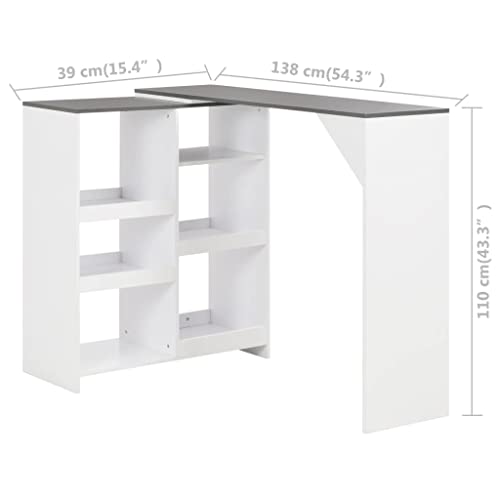 Table de bar avec étagère mobile bois pour repas chaleureux