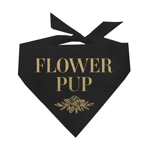 Flower Pup with Flower Wedding Dog Bandana (Black, OS 766)