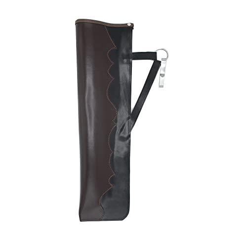 Ardour Crafts Back Arrow Quiver Genuine Leather Traditional Handmade Quiver for Arrows, Hunting Accessories, Archery Bow Quiver for Recurve Bow, Hunting Bow Quiver, Archery Accessories (Black&Brown)