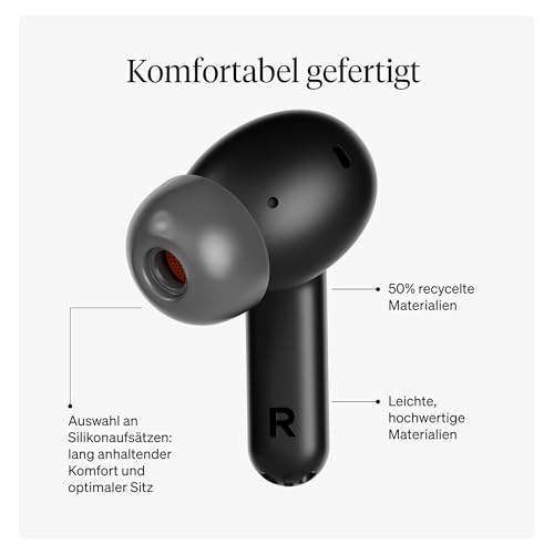 Image of Cambridge Audio Melomania A100 Earbuds - in Ear True Wireless Headphones with Adaptive Active Noise Cancelling, aptX Lossless Bluetooth, Up to 39 Hour Battery Life with Charging Case - Black