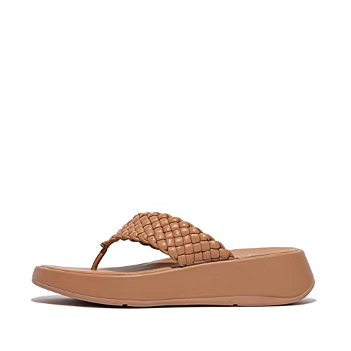 Sandales plates en cuir tissé FitFlop F-Mode chaussure été plateforme confortable femme