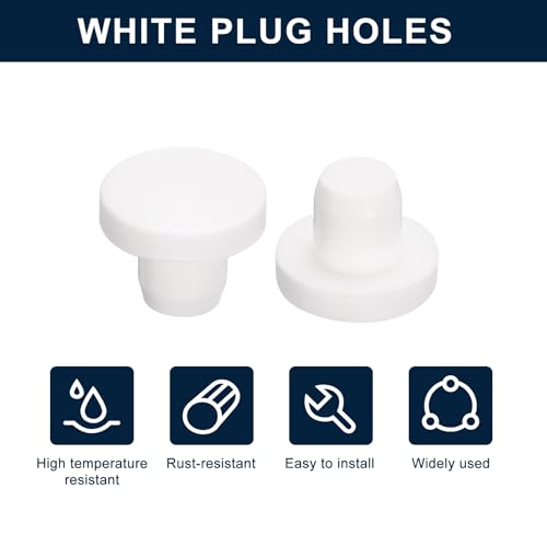 Image of uxcell 20 Pieces White Rubber Stopper, S9 Waterproof Plug Holes for 9mm / 0.35 inch Hole