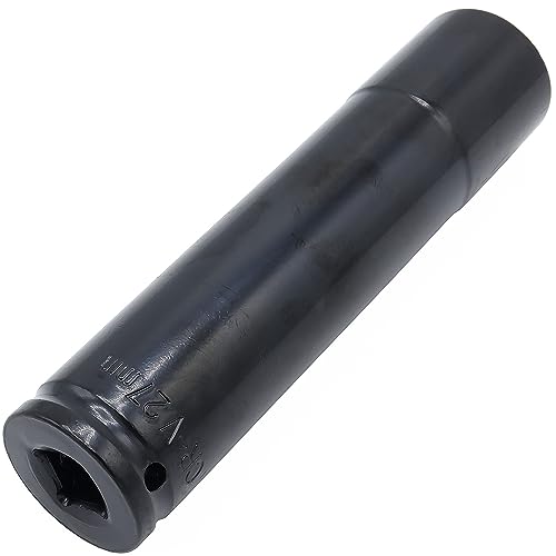 Image of 1 /2 inch Drive by 27mm Deep Impact Socket, Heat-Treated CR-V Steel 6 inch Length, 6-Point Metric Size (27mm)