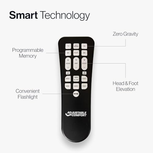 Image of Adjustable Comfort Classic Adjustable Base - Split King - Head & Foot Incline - Wireless Remote with Memory - Easy Set Up - Zero Clearance - Zero Gravity - Durable Frame