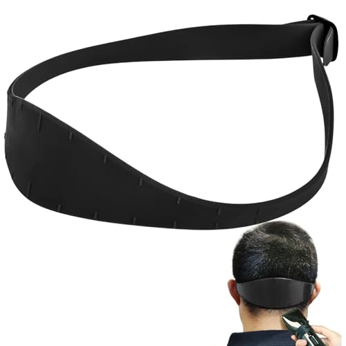 Homirty Cortes de Pelo Ajustables, Guía de Corte de Cabello Ajustable, Plantilla de Corte de Pelo para Línea de Cabello de Cuello Recto, Guía de Corte de Pelo, Herramienta de Corte de Pelo, Negro