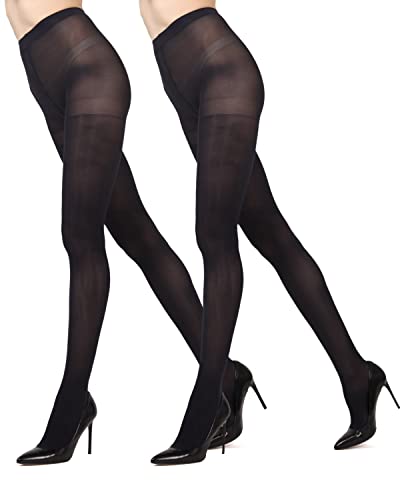 MeMoi Control Top Solid Microfiber Tights 2 Pack2