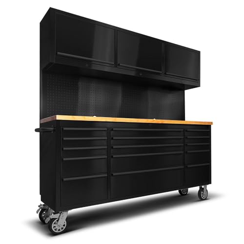 72-Inch Rolling Tool Chest with Drawers and Cabinets