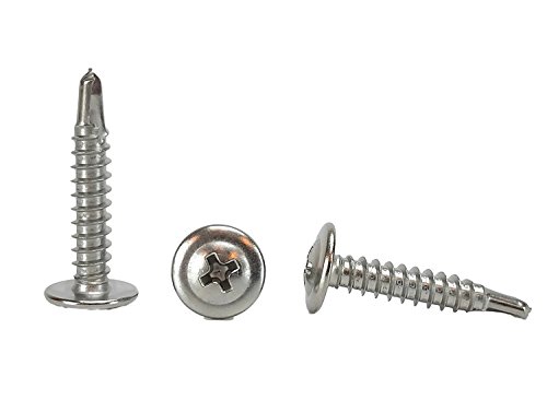 410 Stainless #10 x 1 Wafer Head Philips Self Drilling Sheet Metal Tek Screws, (1/2