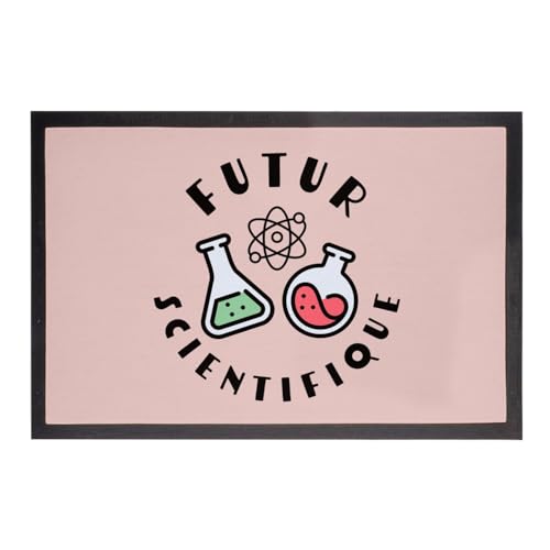Paillasson Rose Tapis d'Entrée Thème Sciences 60x40cm