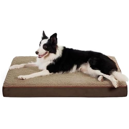 犬 猫 ペットクッション ペットベッド 低反発 着脱式カバー 犬介護 多犬用 マット 洗える Demanca 中小型 犬用 猫用ベッド ソフトペットクレートマット取り外し可能 寒さ対策 通年 滑り止め ふわふわ 寝心地良い オールシーズン 中型大型犬用 (