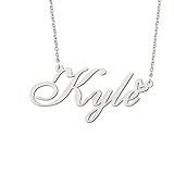 BYBWBL Kyle Name Pendant Necklace Silver Color Stainless Steel Jewelry for Womens 16'+2'