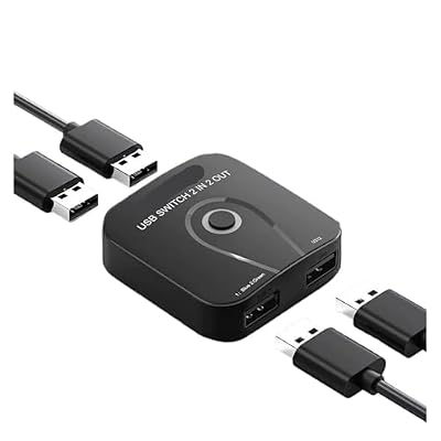 Portable Scanner, 2 Port USB .0 Switch, in, Out Output Selector, Shared Computers, Device for Keyboard, Mouse, Printer, Scanner, Disk, Wide Compatibility