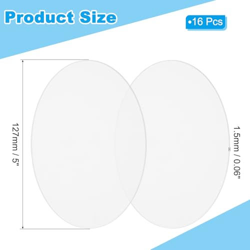 Image of PATIKIL 5 inch Acrylic Circles, 16Pcs x 5 inch Clear Acrylic Round Sheets for DIY Crafts & Home Decor