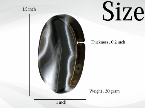 Image of Certified Black Onyx Crystal Thumb Worry Pebbles Stones for Stress Relief
