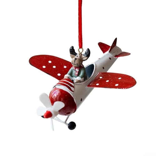 TONIXY Handgefertigter Weihnachtsbaumschmuck mit Flugzeug-Design mit...