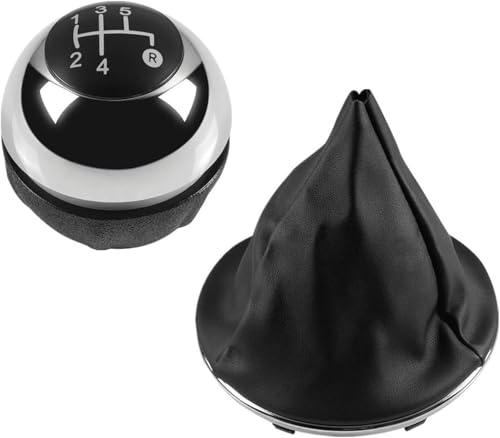 シフトノブ 用のフィアット500 500C 5速用ギアシフトノブ シックヘッドレザーゲートルブーツカバー
