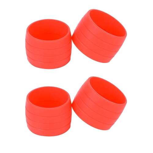 Larcele 4Pcs Silicone Bike Handlebar Tape Retaining Ring Bicycle Grip Wrap Fixing Loop ZXC/GDH-01 (Red)